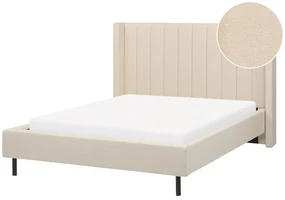 Pat matrimonial 140 cm Vue (boucle bej) (cu somieră). 1076452