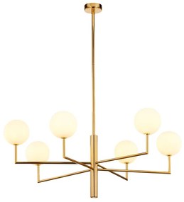 Lustră pe tijă FEME 6xG9/40W/230V alamă Jupiter 1930