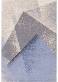 Covor albastru deschis din lână 133x180 cm Folds – Agnella