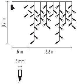 Instalație LED de Crăciun de exterior 200xLED/8 moduri 8,6m IP44 alb cald