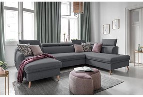 Colțar gri închis extensibil (cu colț pe partea dreaptă) Sweet Harmony – Miuform