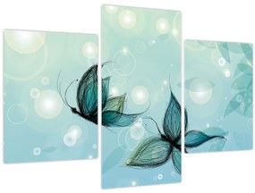 Tablou - Fluturi albaștri (90x60 cm)