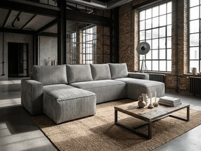 Coltar in forma de U SMART COSARO 295x140 cm, gri deschis