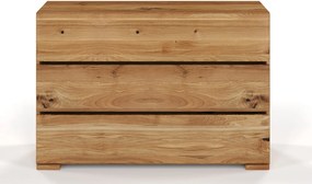 Comodă lemn masiv TerraCraft Stejar 3 Sertare, 120 × 45 × 81 cm - Bleached oil