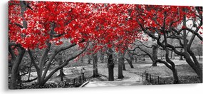 Tablou - Copaci roșii, Central Park, New York (120x50 cm)