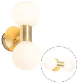 Aplica moderna aurie IP44 cu 2 lumini - Cederic