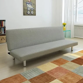 241655 vidaXL Canapea extensibilă, gri, poliester