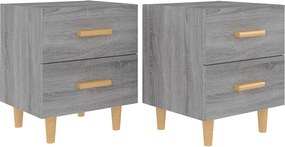 vidaXL Noptiere, 2 buc., sonoma gri, 40x35x47,5 cm