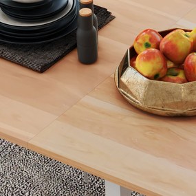 HOMCOM Masă de luat extensibilă masă de bucătărie design modern cu blat mare 6 persoane cadru din oțel maroînchis | Aosom Romania