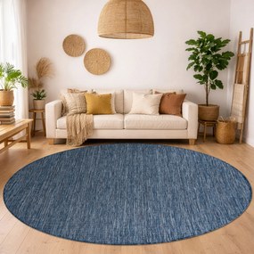 Covor SISAL SION cerc A5165A Melanj țesute plate albastru inchis