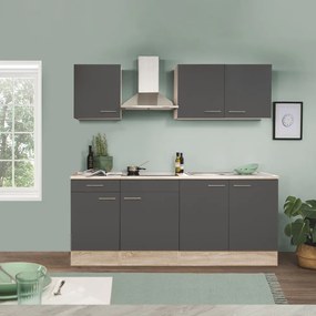 Mobilă de bucătărie Yorki 210, corp din stejar sonoma, cu față antracit satinat