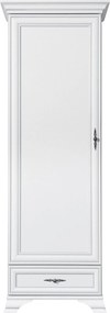 Dulap alb living IDENTO, PAL, cu o usa si un sertar, 70x44x198 cm