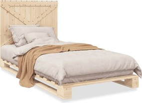 vidaXL Cadru de pat cu tăblie, 100x200 cm, lemn masiv de pin