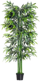 OutSunny Plantă de Bambus Artificială în Ghiveci, Plantă Decorativă pentru Casă, Birou, Interior și Exterior, Ф2.5x180 cm, Verde | Aosom Romania