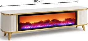 Comoda tv cu semineu Royal, cu led, 160 cm