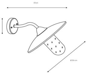Lucide 11870/01/97 - Aplica perete exterior ARUBA 1xE27/60W/230V