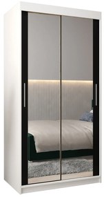 Dulap de haine 100 cm Toki 3 (alb mat + negru mat). 1065042