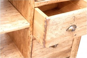 Banc de tamplar, L116 63 H90 cm, 4 sertare, natur, lemn masiv