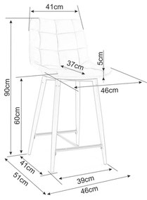 Scaun tip bar Charlie (Negru). 1050319