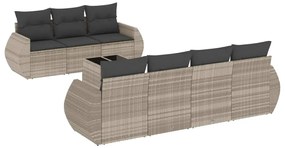 3253469 vidaXL Set mobilier de grădină cu perne, 8 piese gri deschis poliratan