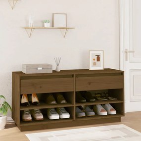 vidaXL Pantofar, maro miere, 110x34x52 cm, lemn masiv de pin