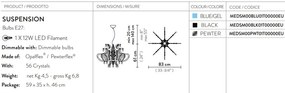 Lustra cu cristale Scholer design unicat realizata manual Medusa Black
