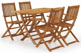 vidaXL Set mobilier de grădină pliabil, 5 piese, lemn masiv acacia