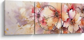 Tablou - Flori (cu ceas) (90x30 cm)