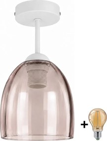 BRILAGI - LED Lampă de tavan aplicată R GLASS 1xE27/60W/230V Ø 17 cm alb/bej fumuriu