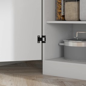 HOMCOM Armoire de cuisine buffet de salle à manger cu 4 uşi 6 rafturi de depozitare stil modern 76 x 40 x 177 cm alb | Aosom Romania