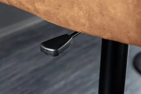 Scaun de bar pivotant Big George, microfibra/ piele coniac