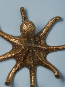 Cuier de perete decorativ, din alama Octopus
