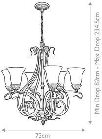 Lustră pe lanț SONOMA Feiss FE-SONOMAVALLEY6 VALLEY 6xE27/60W/230V