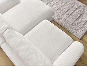 Colțar alb cu tapițerie din chenille (cu colț pe partea dreaptă/cu șezlong) Leonore – Bobochic Paris