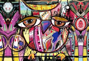 Fototapet - Street art - bufniță (147x102 cm)