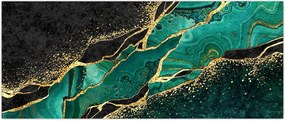 Tablou - Marmorat, petrol-auriu (120x50 cm)
