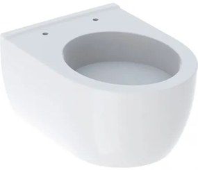 Set vas wc suspendat, forma ovala, proiectie mica, cu capac soft close, alb, Geberit iCon XS