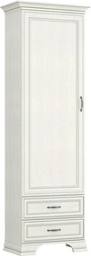 Dulap TIFFANY II, grej, PAL laminat, cu o usa si 2 sertare, 69x40x212
