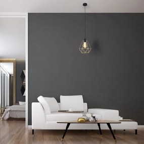 Lustră pe cablu KARO 1xE27/15W/230V auriu/negru