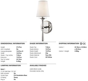 Aplica de perete design clasic ISLIP nichel lucios