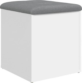 vidaXL Bancă de depozitare albă 42x42x45 cm, lemn stratificat