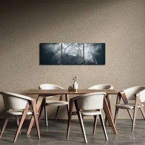 Tablou cu abstracție (cu ceas) (90x30 cm)