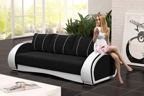 Zondo Canapea trei locuri Claris (negru + Alb). 1031740