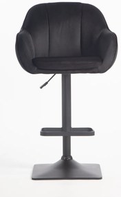 HR2055KW Scaun Neagră din Catifea cu Bază Neagră