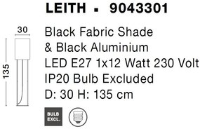 Lampadar, lampa de podea design modern Leith negru