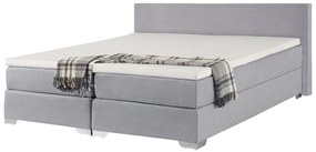 Pat matrimonial 180 cm PREMIER (cu saltele) (gri deschis). 1007441