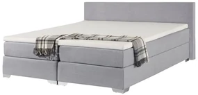 Pat matrimonial 180 cm PREMIER (cu saltele) (gri deschis). 1007441
