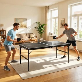 SPORTNOW Masă Pliabilă de Ping Pong cu Fileu și Mâner | Aosom Romania