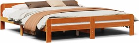 vidaXL Cadru de pat fără saltea, maro ceruit 200x200 cm lemn masiv pin
