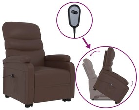 3120400 vidaXL Fotoliu cu ridicare pe verticală, maro, piele ecologică
